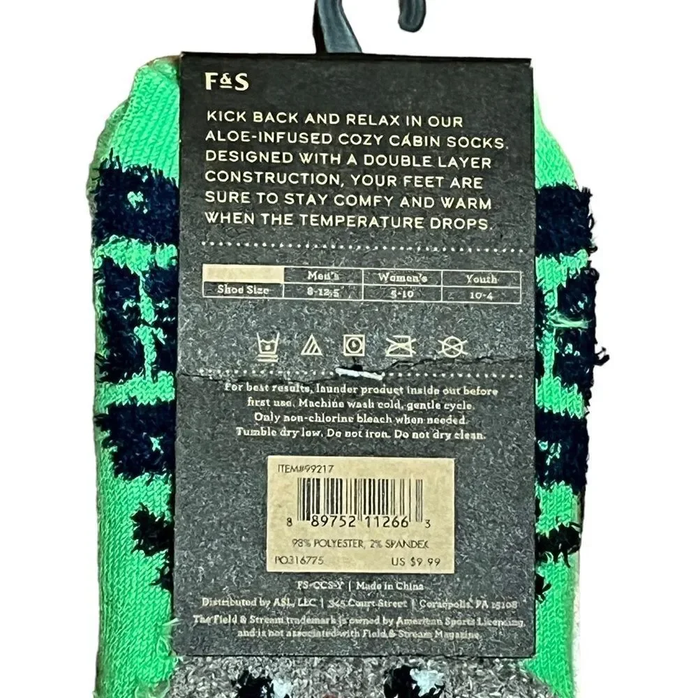 Field‎ & Stream Cozy Cabin Rudolph Youth Socks, NWT